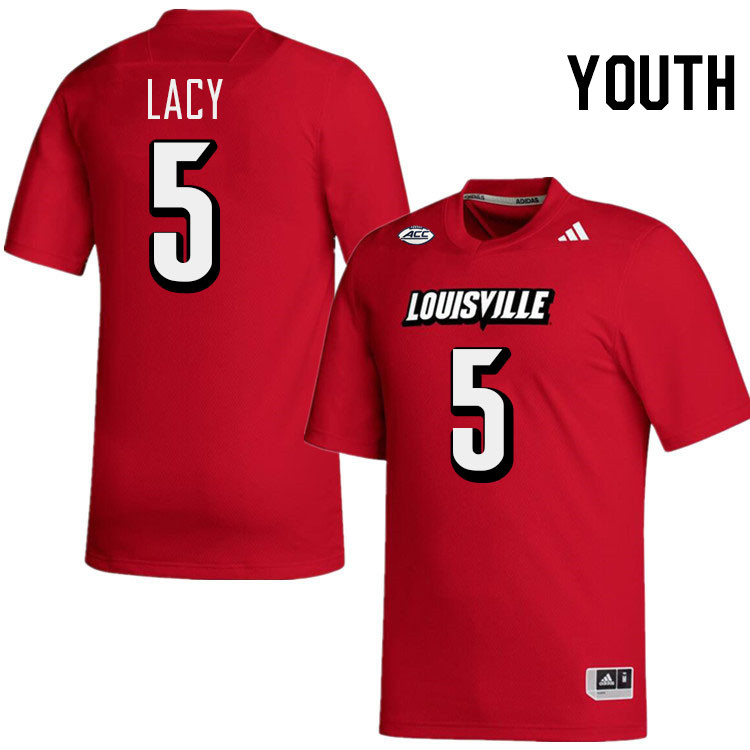 Youth #5 Caullin Lacy Louisville Cardinals College Football Jerseys Stitched-Red